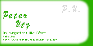 peter utz business card
